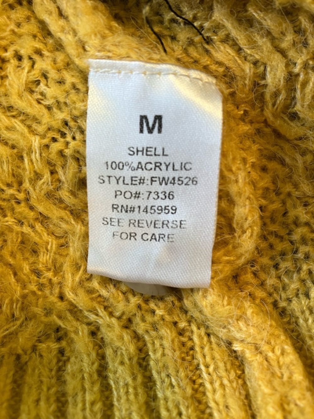 Dress Forum | Mustard Cable-Knit Button Cardigan | M - Picture 5 of 5